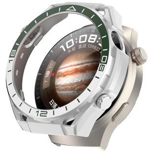For Huawei Watch 4 Pro Change to Watch Ultimate Design Half Coverage Hollow PC Watch Protective Case(White Green)