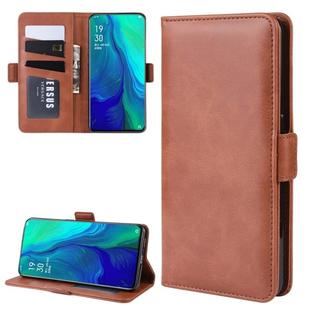 Dual-side Magnetic Buckle Horizontal Flip Leather Case for OPPO Reno 10x Zoom, with Holder & Card Slots & Wallet & Photo Frame(Brown)