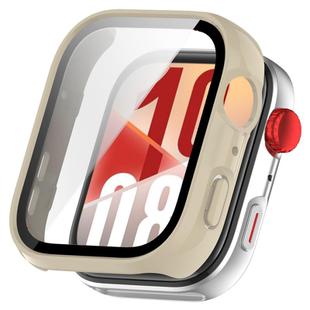 For Huawei Watch Fit 4 Pro Tempered Film Integrated PC Watch Protective Case(Ivory White)