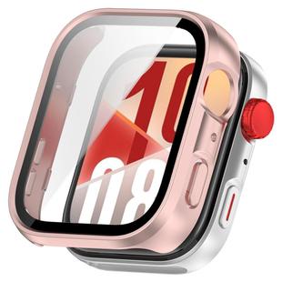 For Huawei Watch Fit 4 Pro Tempered Film Integrated PC Watch Protective Case(Frosted Pink)