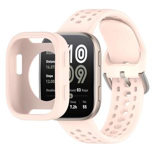 For Amazfit Bip 6 Sofe Case Integrated Silicone Watch Band(Light Pink)
