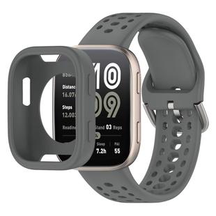 For Amazfit Bip 6 Sofe Case Integrated Silicone Watch Band(Space Grey)