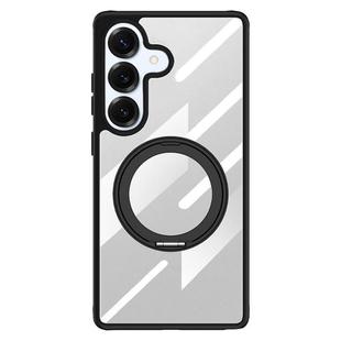 For Samsung Galaxy S25+ 5G Gear 360 Rotation Holder MagSafe Phone Case(Black)