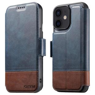 For iPhone 12 Suteni Q06 2-in-1 Multi-function Detachable Wallet MagSafe Phone Case(Blue)