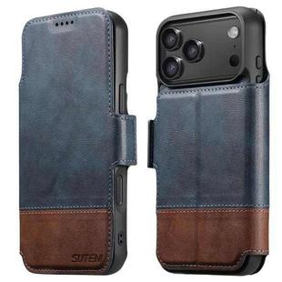 For iPhone 17 Pro Max Suteni Q06 2-in-1 Multi-function Detachable Wallet MagSafe Phone Case(Blue)
