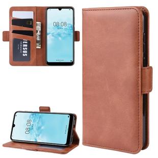 Dual-side Magnetic Buckle Horizontal Flip Leather Case for Huawei Y5 2019, with Holder & Card Slots & Wallet & Photo Frame(Brown)