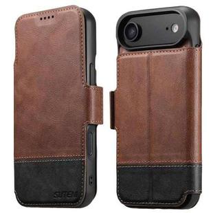 For iPhone 17 Air Suteni Q06 2-in-1 Multi-function Detachable Wallet MagSafe Phone Case(Brown)