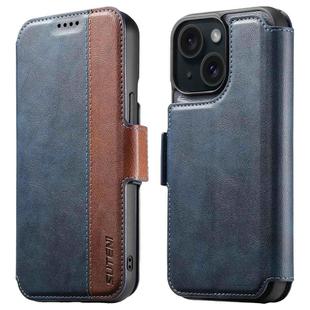 For iPhone 14 Plus Suteni Q07 2-in-1 Multi-function Detachable Wallet MagSafe Phone Case(Blue)