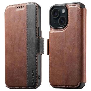 For iPhone 14 Suteni Q07 2-in-1 Multi-function Detachable Wallet MagSafe Phone Case(Brown)