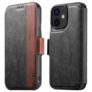 For iPhone 12 Suteni Q07 2-in-1 Multi-function Detachable Wallet MagSafe Phone Case(Black)