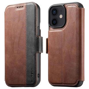 For iPhone 12 Suteni Q07 2-in-1 Multi-function Detachable Wallet MagSafe Phone Case(Brown)