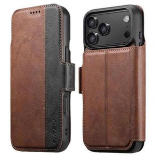 For iPhone 17 Pro Max Suteni Q07 2-in-1 Multi-function Detachable Wallet MagSafe Phone Case(Brown)