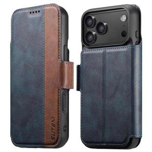 For iPhone 17 Pro Max Suteni Q07 2-in-1 Multi-function Detachable Wallet MagSafe Phone Case(Blue)