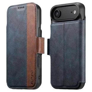 For iPhone 17 Air Suteni Q07 2-in-1 Multi-function Detachable Wallet MagSafe Phone Case(Blue)