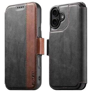 For iPhone 17 Suteni Q07 2-in-1 Multi-function Detachable Wallet MagSafe Phone Case(Black)