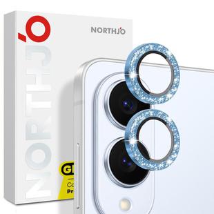 For Samsung Galaxy S25 Edge 5G NORTHJO 1 Set Camera Lens Protector Glitter Metal Ring Film(Blue)
