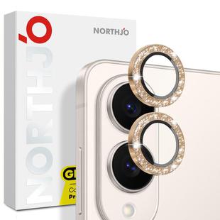 For Samsung Galaxy S25 Edge 5G NORTHJO 1 Set Camera Lens Protector Glitter Metal Ring Film(Gold)