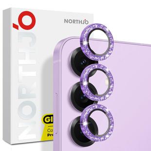 For Samsung Galaxy S25 5G NORTHJO 1 Set Camera Lens Protector Glitter Metal Ring Film(Purple)