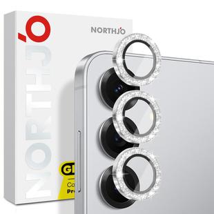 For Samsung Galaxy S25+ 5G NORTHJO 1 Set Camera Lens Protector Glitter Metal Ring Film(Silver)
