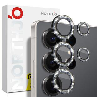 For Samsung Galaxy S25 Ultra 5G NORTHJO 1 Set Camera Lens Protector Glitter Metal Ring Film(Black)