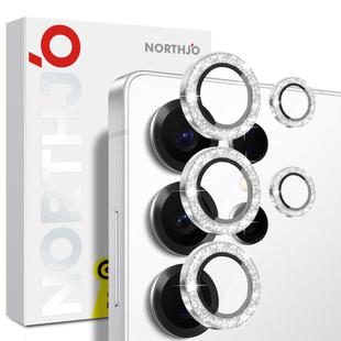 For Samsung Galaxy S25 Ultra 5G NORTHJO 1 Set Camera Lens Protector Glitter Metal Ring Film(Silver)