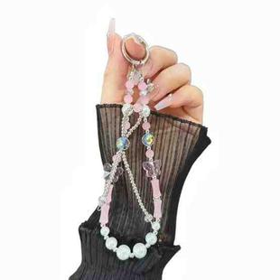 Slub Alloy Bow Mobile Phone String Chain(Pink)