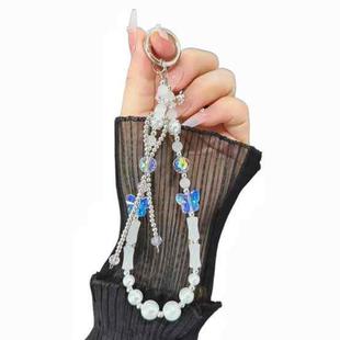 Slub Alloy Bow Mobile Phone String Chain(White)