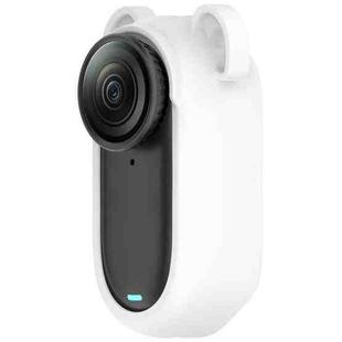 For Insta 360 Go 2 Solid Color Silicone Protective Case(White)