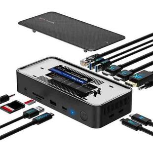 WAVLINK UMD23M For Laptop Tablet 13 in 1 USB-C Hub 10Gbps M.2 Pcie / SATA SSD Enclosure(EU Plug)