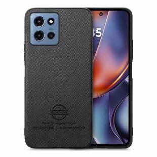 For Motorola Moto G 2025 5G Twill Fabric Leather Skin Back Phone Case(Black)