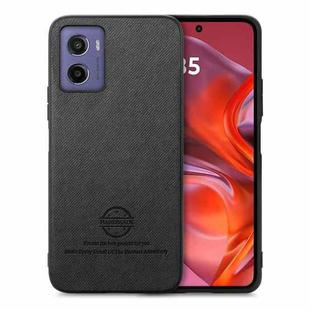 For Motorola Moto G05 Twill Fabric Leather Skin Back Phone Case(Black)