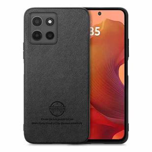 For Motorola Moto G15 Twill Fabric Leather Skin Back Phone Case(Black)