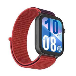 For Huawei Watch Fit 4Pro Watch Case Integrated Nylon Loop Watch Band(Purplish Red)