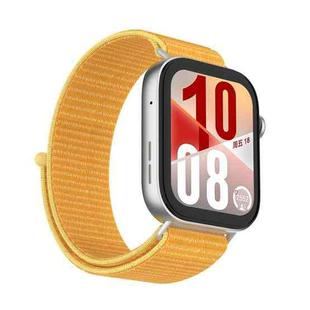 For Huawei Watch Fit 4 Watch Case Integrated Nylon Loop Watch Band(Faint Yellow)