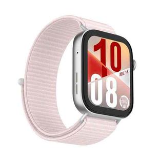 For Huawei Watch Fit 4 Watch Case Integrated Nylon Loop Watch Band(Pearl Pink)