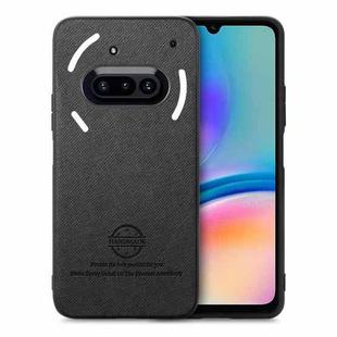 For Nothing Phone 3a Twill Fabric Leather Skin Back Phone Case(Black)