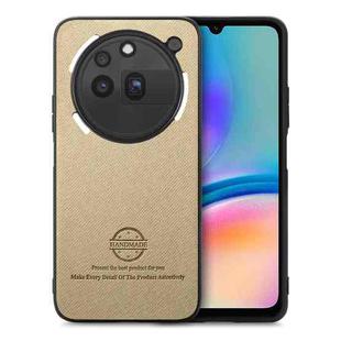 For Nothing Phone 3a Pro Twill Fabric Leather Skin Back Phone Case(Khaki)