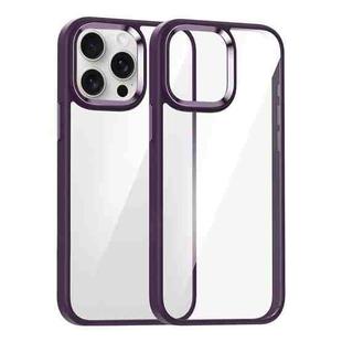 For iPhone 15 Pro Kalebol Gold Shield PC Hybrid TPU Phone Case(Dark Purple)