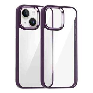 For iPhone 14 Plus Kalebol Gold Shield PC Hybrid TPU Phone Case(Dark Purple)