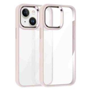 For iPhone 14 Plus Kalebol Gold Shield PC Hybrid TPU Phone Case(Pink)