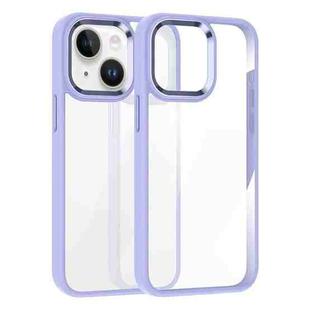 For iPhone 14 Kalebol Gold Shield PC Hybrid TPU Phone Case(Light Purple)
