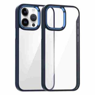 For iPhone 14 Pro Kalebol Gold Shield PC Hybrid TPU Phone Case(Dark Blue)