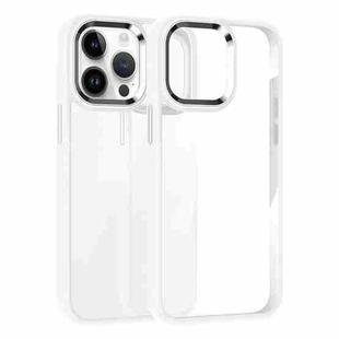 For iPhone 14 Pro Max Kalebol Gold Shield PC Hybrid TPU Phone Case(White)