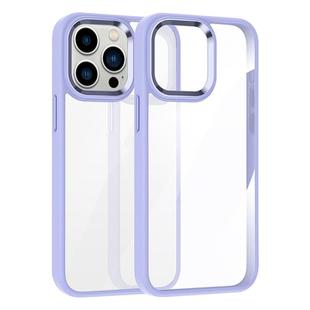 For iPhone 13 Pro Max Kalebol Gold Shield PC Hybrid TPU Phone Case(Light Purple)
