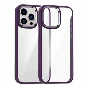 For iPhone 13 Pro Kalebol Gold Shield PC Hybrid TPU Phone Case(Dark Purple)
