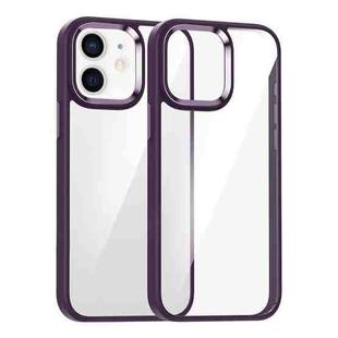 For iPhone 12 Kalebol Gold Shield PC Hybrid TPU Phone Case(Dark Purple)