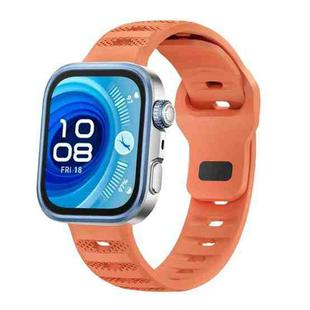 For Huawei Watch Fit 4 / Fit 4 Pro / Fit 3 Black Buckle Dotted Silicone Watch Band(Orange)