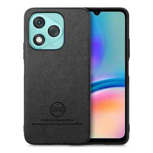 For Honor 400 Lite Global Twill Fabric Leather Skin Back Phone Case(Black)
