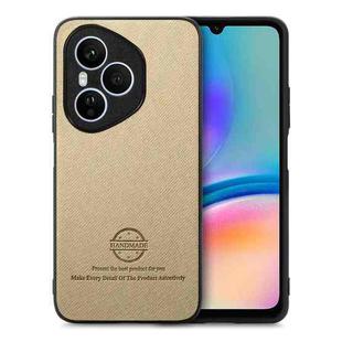 For Honor 400 Pro Global Twill Fabric Leather Skin Back Phone Case(Khaki)