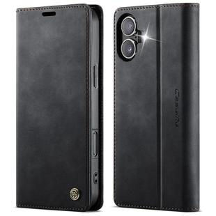 For iPhone 16 CaseMe 033 Calf Leather Lining Microfibre RFID Blocking Phone Case(Black)